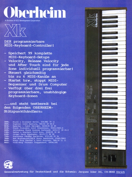 Oberheim Xk - <u>DER</u> programmierbare MIDI-Keyboard-Controller! Oberheim Xk - <u>DER</u> programmierbare MIDI-Keyboard-Controller!