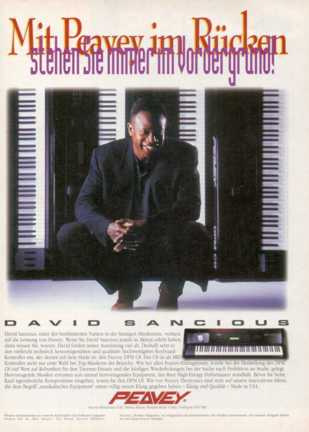 Mit Peavey im Rücken stehen Sie immer im Vordergrund - David Sancious Mit Peavey im Rücken stehen Sie immer im Vordergrund - David Sancious