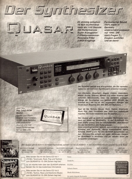 QUASAR: DER SYNTHESIZER - Jetzt Neu: Das T.R.E.-ROM Modul