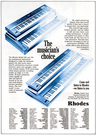 The musician's choice - Come and listen to Rhodes - we listen to you