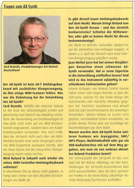 Cord Brandis, Produktmanager bei Roland