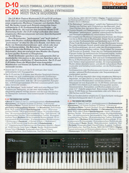 ROLAND INFORMATION - D-10/D-20 (rechte Seite)