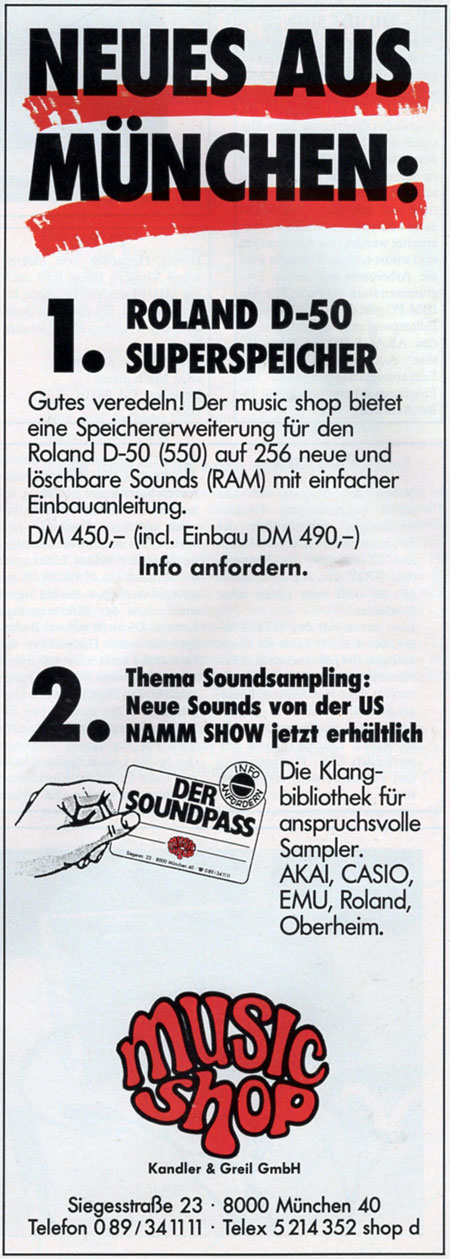 Neues aus München: 1. Roland D-50 Superspeicher