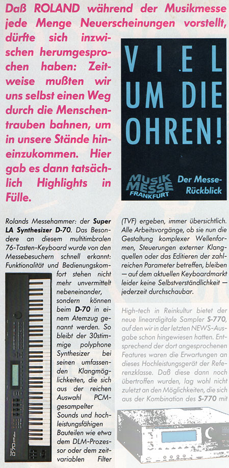 Rolands Messehammer: Der Super LA Synthesizer D-70.