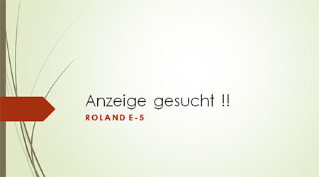 Anzeige gesucht !! Anzeige gesucht !!