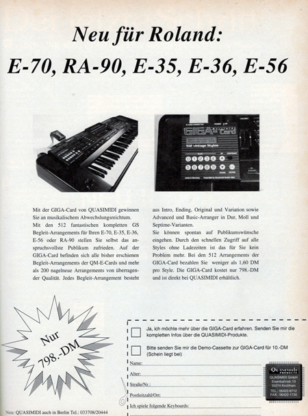 Neu für Roland: E-70, RA-90, E-35, E-36, E-56