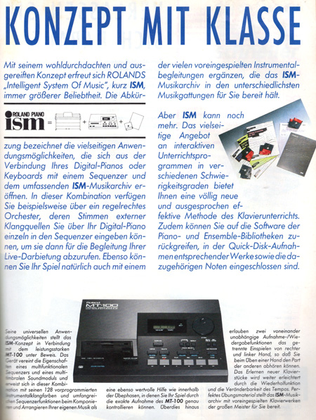Roland Piano ISM - Konzept mit Klasse Roland Piano ISM - Konzept mit Klasse