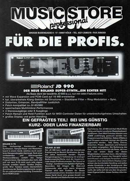 Für die Profis. Roland JD-990