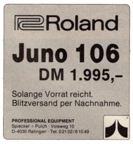 Roland Juno 106 DM 1.995,-