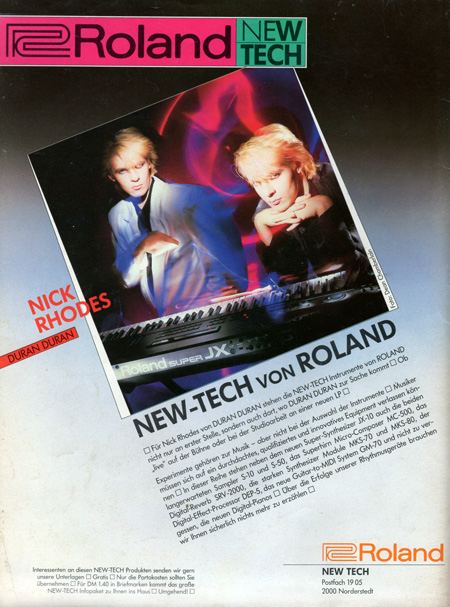 Roland NEW TECH - Nick Rhodes (Duran Duran) Roland NEW TECH - Nick Rhodes (Duran Duran)