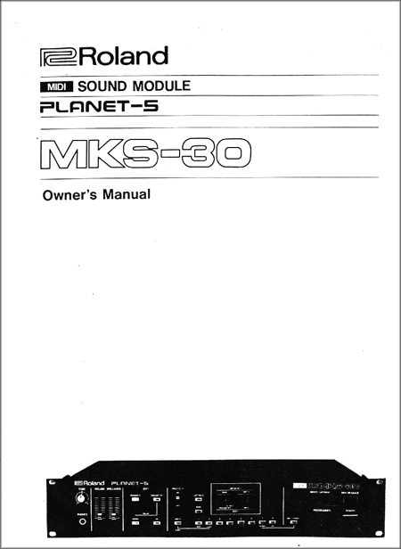 MKS-30 Owner's Manual MKS-30 Owner's Manual