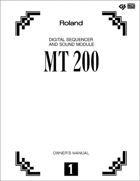 Owner's Manual- Roland Digital Sequencer and Sound Module
