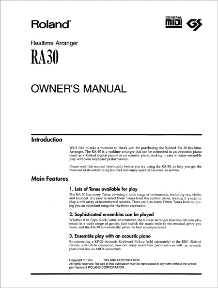 Owner's Manual Owner's Manual