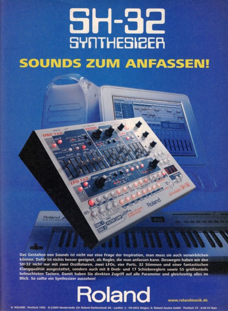 SH-32 Synthesizer - Sounds zum Anfassen! SH-32 Synthesizer - Sounds zum Anfassen!