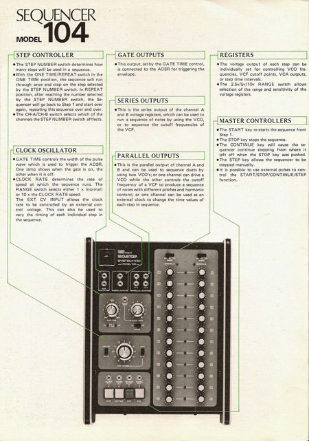 Roland Synthesizer System 100 - Sequencer Model 104