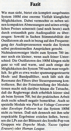 Matthias Becker über das System 100M