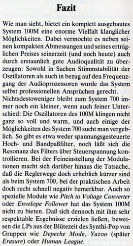 Matthias Becker über das System 100M