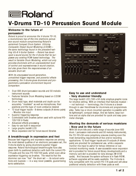 V-Drums TD-10 Percussion Sound Module