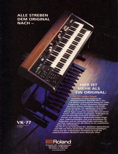 Alle streben dem Original nach - Hier ist mehr als ein Original: VK-77 Combo Orgel