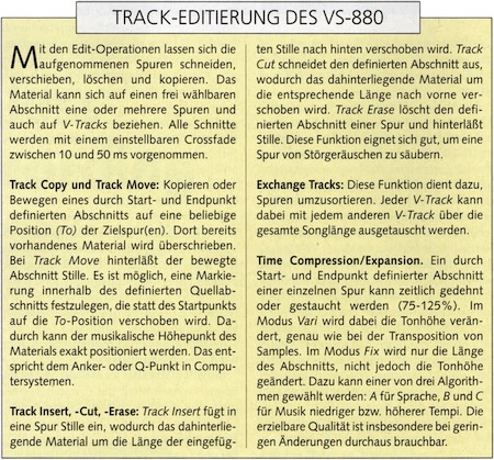 TRACK-EDITIERUNG DES VS-880