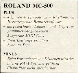 ROLAND: MC500: Bewertung