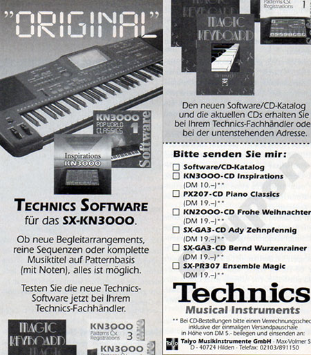 „ORIGINAL“ Technics Software für das SX-KN3000.