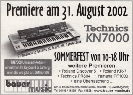 Premiere am 31. August 2002 Technics KN7000