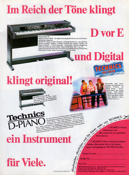 Im Reich der Töne klingt D vor E und Digital klingt original! Technics D-PIANO  - ein Instrument für Viele.