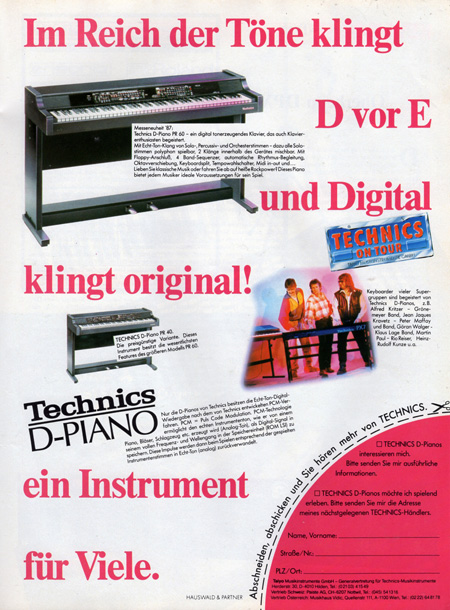 Im Reich der Töne klingt D vor E und Digital klingt original! Technics D-PIANO - ein Instrument für Viele. Im Reich der Töne klingt D vor E und Digital klingt original! Technics D-PIANO - ein Instrument für Viele.