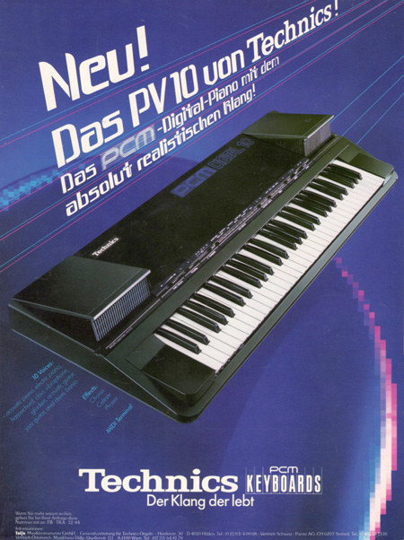 Neu! Das PV10 von Technics! Das PCM-Digital-Piano mit dem absolut realistischen Klang!