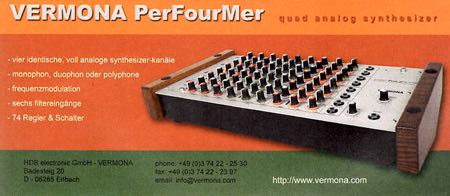 Vermona PerFourMer quad analog synthesizer Vermona PerFourMer quad analog synthesizer