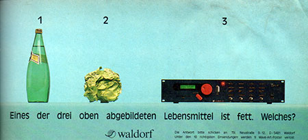 Eines der drei oben abgebildeten Lebensmittel ist fett. Welches?