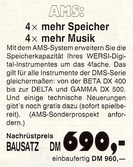 Wersi-Beta: Nachrüstsatz AMS-System