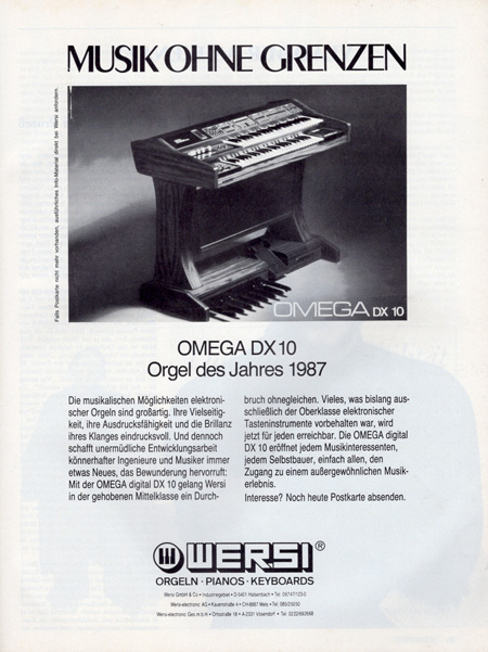 Musik ohne Grenzen - Orgel des Jahres 1987