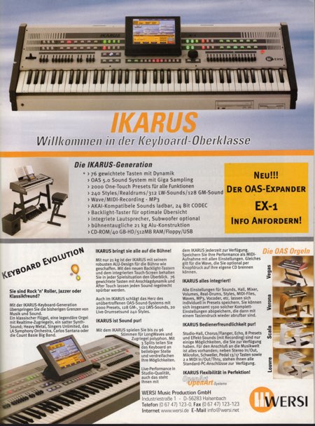 Ikarus - Willkommen in der Keyboard-Oberklasse
