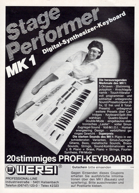 Stage Performer MK1 Digital-Synthesizer-Keyboard - 20stimmiges Profi-Keyboard