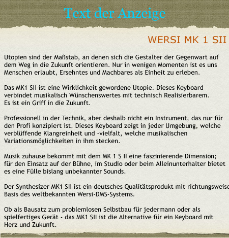Text der Anzeige: Die deutsche Alternative Text der Anzeige: Die deutsche Alternative