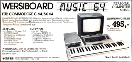 WERSIBOARD MUSIC 64 für COMMODORE C64/SX64 WERSIBOARD MUSIC 64 für COMMODORE C64/SX64