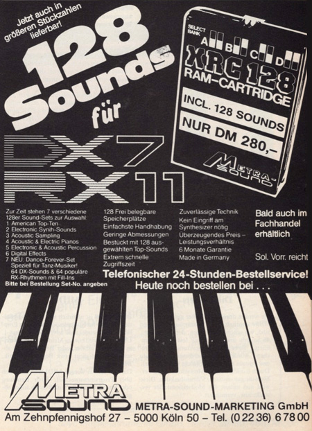 128 Sounds für DX7 und RX11 128 Sounds für DX7 und RX11