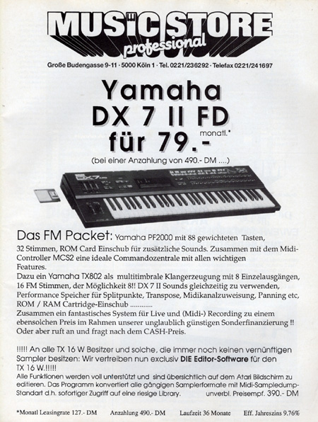 Yamaha DX 7 II FD für 79.- monatl.*