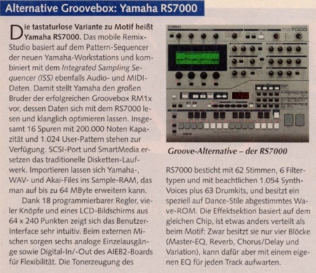Alternative Groovebox: Yamaha RS7000
