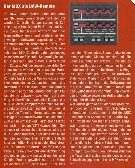 Mox als DAW-Remote