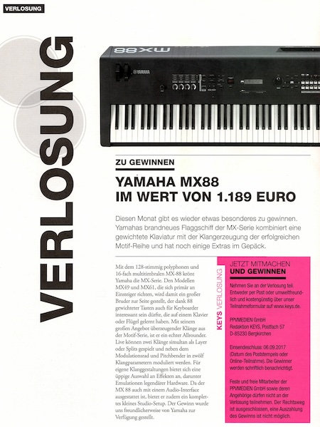 Zu Gewinnen: Yamaha MX88 Zu Gewinnen: Yamaha MX88