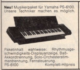 Neu! Musikerpaket für Yamaha PS-6100. Unsere Techniker machen es möglich.