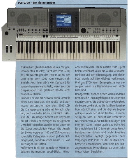 Yamaha PSR-S700 Yamaha PSR-S700