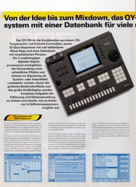 Von der Idee bis zum Mixdown, das QY-700 ... Von der Idee bis zum Mixdown, das QY-700 ...