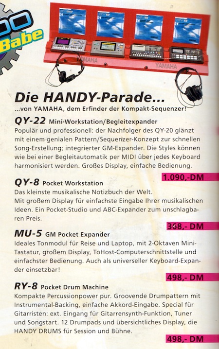 Die Handyparade ... von Yamaha, dem Erfinder der Kompakt-Sequenzer! Die Handyparade ... von Yamaha, dem Erfinder der Kompakt-Sequenzer!