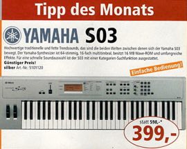 Tipp des Monats - Yamaha S03