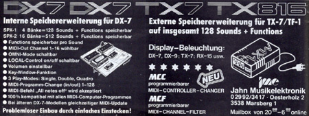 Externe Speichererweiterung für TX-7/TF-1