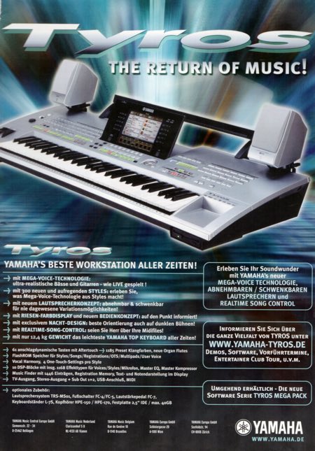 Tyros - Yamaha’s beste Workstation aller Zeiten! Tyros - Yamaha’s beste Workstation aller Zeiten!